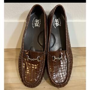 SAS women's shoes tripad comfort foot bed BROWN loafers 9.5 WW - MADE IN USA